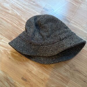 Vintage Brown Herringbone Bucket Hat